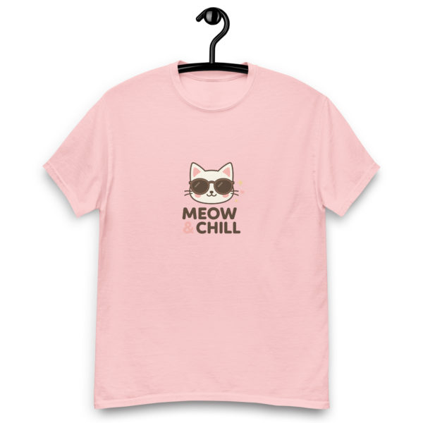 Kawaii cat light pink t-shirt for women with cute donut print, fun pastel tee