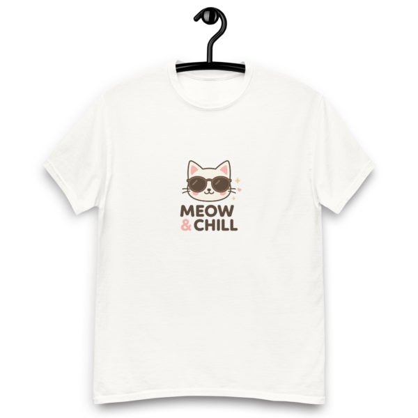 Kawaii cat white t-shirt for women with cute donut print, fun pastel tee
